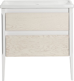 ASB-Woodline Тумба под раковину Лорена 80 белая/бежевая – фотография-1